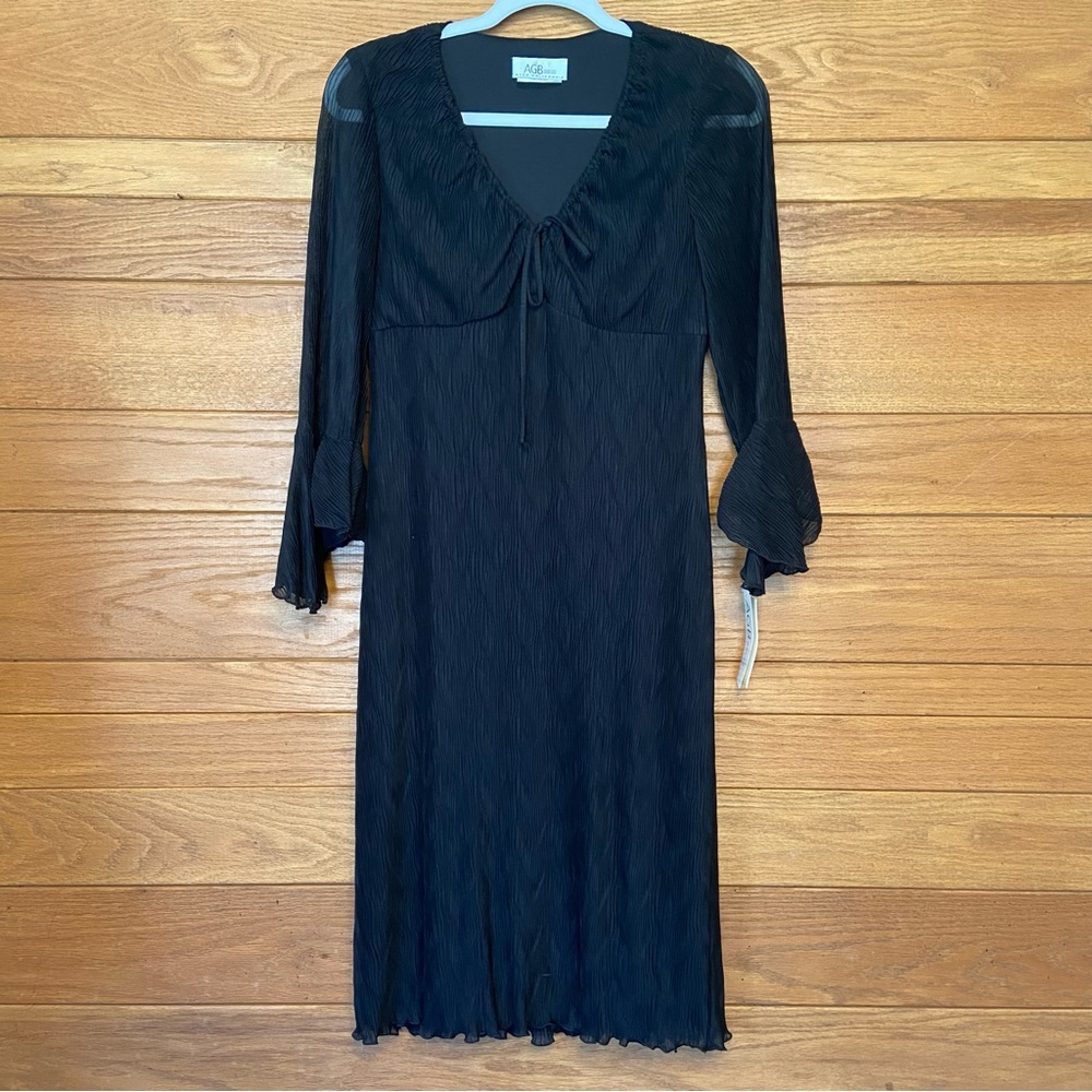 Y2K Deadstock Amy Byer black pleated whimsigoth dress